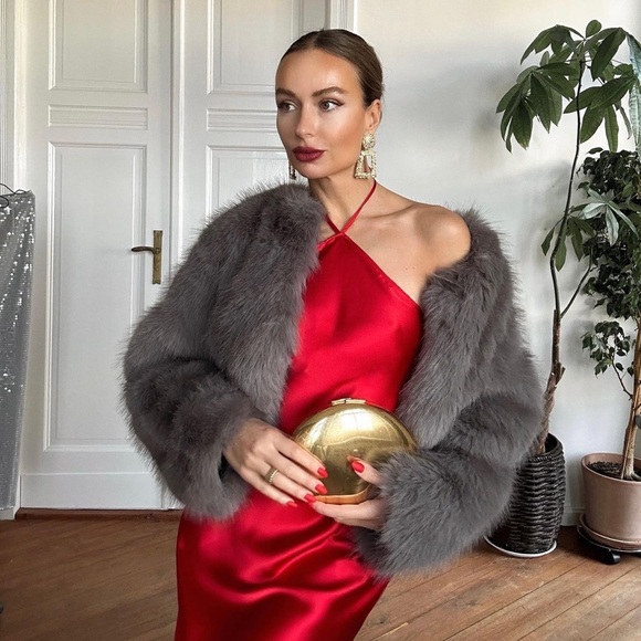 ZARA SATIN EFFECT HALTER SLIP DRESS - Picture 3 of 11